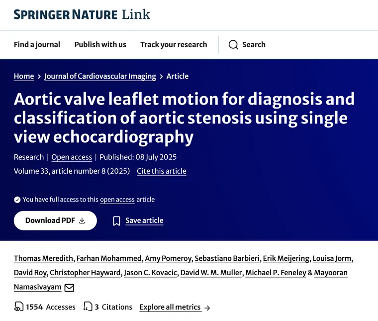 Aortic valve leaflet motion for diagnosis and classification of aortic stenosis using single-view echocardiography